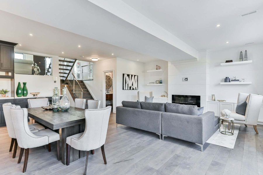Bright open-plan living and dining room